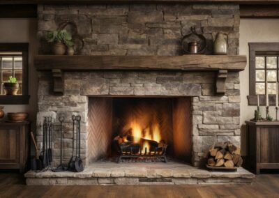 Reprise d&rsquo;une cheminée ancienne en pierres